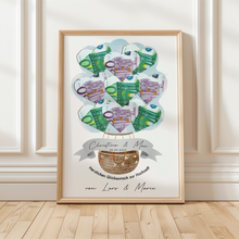 Laden Sie das Bild in den Galerie-Viewer, Personalisiertes Geldgeschenk zur Hochzeit Heißluftballon Hochzeitsgeschenk personalisierbar