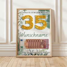 Laden Sie das Bild in den Galerie-Viewer, Personalisiertes Geldgeschenk zum 35. Geburtstag Männer Frauen Geburtstagsgeschenk Geld Geschenk personalisierbar
