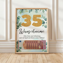 Laden Sie das Bild in den Galerie-Viewer, Personalisiertes Geldgeschenk zum 35. Geburtstag Männer Frauen Geburtstagsgeschenk Geld Geschenk personalisierbar