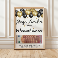 Laden Sie das Bild in den Galerie-Viewer, Personalisiertes Geldgeschenk zur Jugendweihe Geschenkidee