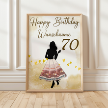 Laden Sie das Bild in den Galerie-Viewer, Geldgeschenk zum 70. Geburtstag Personalisiert Frauen Geburtstagsgeschenk Freundin Geld Geschenkidee