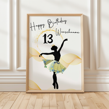 Laden Sie das Bild in den Galerie-Viewer, 13. Geburtstag Geldgeschenk Personalisiert Frauen Freundin Geld Ballerina Geburtstagskarte Ballett