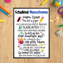 Laden Sie das Bild in den Galerie-Viewer, Personalisiertes Geschenk Schulanfang Affirmation Schultüte Einschulung