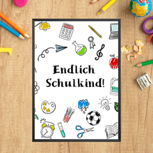 Laden Sie das Bild in den Galerie-Viewer, Einschulung Geschenk Jungen Mädchen Schulkind Einschulungsposter Schulanfang