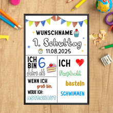 Laden Sie das Bild in den Galerie-Viewer, Geschenk zum Schulanfang Personalisiert Schulkind Geschenkidee Schulanfänger
