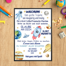 Laden Sie das Bild in den Galerie-Viewer, Affirmationsposter Personalisiertes Geschenk zum Schulanfang positiv