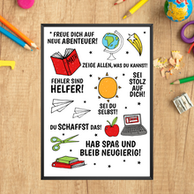 Laden Sie das Bild in den Galerie-Viewer, Affirmationsposter Geschenk Schulanfang Affirmation Schultüte Einschulung