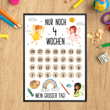 Laden Sie das Bild in den Galerie-Viewer, Einschulung Geschenk Countdown Schulanfang Schulkind Geschenkidee Schulanfänger