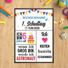Laden Sie das Bild in den Galerie-Viewer, Personalisiertes Geschenk zum Schulanfang Schulkind Geschenkidee Schulanfänger