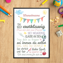 Laden Sie das Bild in den Galerie-Viewer, Personalisiertes Geschenk zum Schulanfang Affirmation Motivation Selbstvertrauen