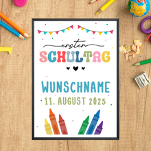Laden Sie das Bild in den Galerie-Viewer, Erster Schultag Geschenk Einschulung personalisiert Schulanfang Erstklässler
