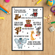 Laden Sie das Bild in den Galerie-Viewer, Affirmationsposter Geschenk zum Schulanfang Einschulung Mutmacher Motivation