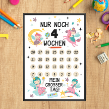 Laden Sie das Bild in den Galerie-Viewer, Einschulung Countdown Geschenk zum Schulanfang Schulkind Geschenkidee