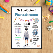 Laden Sie das Bild in den Galerie-Viewer, Personalisiertes Geschenk zur Einschulung Jungen Schulanfang Schultüte