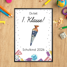 Laden Sie das Bild in den Galerie-Viewer, Personalisiertes Geldgeschenk zum Schulanfang 1. Klasse Schulkind Einschulung