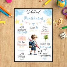 Laden Sie das Bild in den Galerie-Viewer, Einschulung Personalisiertes Geschenk Jungen Schulanfang Schultüte Schulanfänger