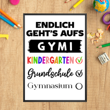 Laden Sie das Bild in den Galerie-Viewer, Grundschulabschluss Geschenk Gymnasium Einschulung 5. Klasse