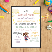 Laden Sie das Bild in den Galerie-Viewer, Einschulung Personalisiertes Geschenk Mädchen Schulanfang Schultüte