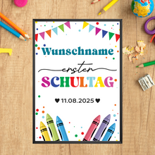 Laden Sie das Bild in den Galerie-Viewer, Erster Schultag Geschenk zur Einschulung personalisiert Schulanfang Erstklässler