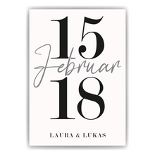 Laden Sie das Bild in den Galerie-Viewer, Personalisiertes Partner Poster mit Datum & Namen Jahrestag Geschenk zum Hochzeitstag Paare Verlobte