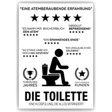 Laden Sie das Bild in den Galerie-Viewer, Toilette Poster Badezimmer Lustig Wandbild Gäste WC Deko Bad Wanddeko Klo witzige Sprüche Kunstdruck Dekoration Humor