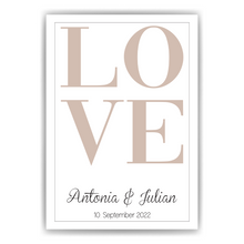 Laden Sie das Bild in den Galerie-Viewer, LOVE Partner Poster Personalisiert Namen & Datum Jahrestag Geschenk zur Hochzeit Poster für Paare Verlobte Hochzeitsgeschenk