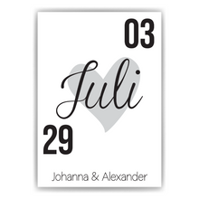 Laden Sie das Bild in den Galerie-Viewer, Jahrestag Poster Personalisiert Datum Namen Partner Geschenk zur Hochzeit Poster für Paare Verlobte Hochzeitsgeschenk
