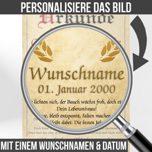 Laden Sie das Bild in den Galerie-Viewer, 61. Geburtstag Urkunde personalisiert ALTER SACK Geschenk Mann Club der alten Säcke Geburtstagskarte Deko Bild