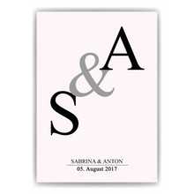 Laden Sie das Bild in den Galerie-Viewer, Initialen Partner Poster Personalisiert mit Datum & Namen Jahrestag Geschenk zur Hochzeit