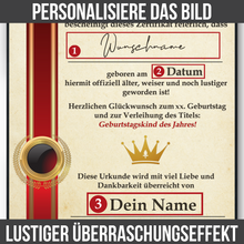 Laden Sie das Bild in den Galerie-Viewer, 96. Geburtstag Geschenk personalisierte Urkunde | Jahrgang 1929 Geschenkidee
