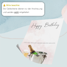 Laden Sie das Bild in den Galerie-Viewer, Geldgeschenk zum Geburtstag | Deine erste Million | Lustiges Geburtstagsgeschenk Mann Frau Witzige Geschenkidee Geld kreativ verschenken Happy Birthday