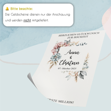 Laden Sie das Bild in den Galerie-Viewer, Personalisiertes Geldgeschenk Hochzeitsgeschenk Brautpaar Hochzeit Geld