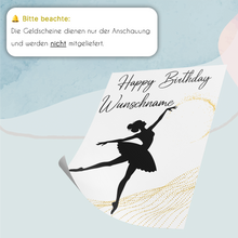 Laden Sie das Bild in den Galerie-Viewer, 16. Geburtstag Geldgeschenk Personalisiert Frauen Freundin Geld Ballerina Geburtstagskarte Ballett