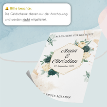 Laden Sie das Bild in den Galerie-Viewer, Personalisiertes Hochzeitsgeschenk Geldgeschenk für Brautpaar Hochzeit Geld verschenken