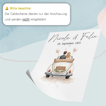 Laden Sie das Bild in den Galerie-Viewer, Hochzeit Personalisiertes Geldgeschenk Hochzeitsauto Hochzeitsgeschenk personalisierbar