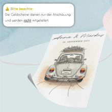 Laden Sie das Bild in den Galerie-Viewer, Hochzeit Personalisiertes Geldgeschenk Hochzeitsauto Hochzeitsgeschenk personalisierbar Brautpaar