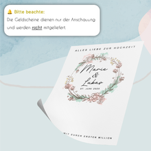 Laden Sie das Bild in den Galerie-Viewer, Hochzeitsgeschenk Personalisierbar Geldgeschenk Brautpaar Geld verschenken Hochzeit personalisiert