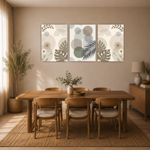Laden Sie das Bild in den Galerie-Viewer, Boho Poster 3er Set Beige Botanisch Abstrakt Moderne Wandbilder