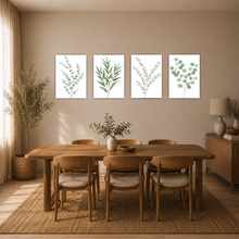 Laden Sie das Bild in den Galerie-Viewer, Eukalyptus Poster 4er Set Botanische Wandbilder Salbeigrün Modern