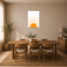 Laden Sie das Bild in den Galerie-Viewer, Sonnenaufgang Poster Boho Wandbild Minimalistisch Sonnenstrahlen