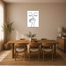 Laden Sie das Bild in den Galerie-Viewer, Line Art Gesicht Poster Minimalistische Wandkunst Schwarz Weiß Modern