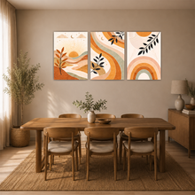 Laden Sie das Bild in den Galerie-Viewer, Boho Sonnenuntergang Poster 3er Set Beige Orange Modern Wandbilder