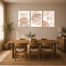 Laden Sie das Bild in den Galerie-Viewer, Abstraktes Boho Poster 3er Set Beige Aquarell Moderne Wandbilder