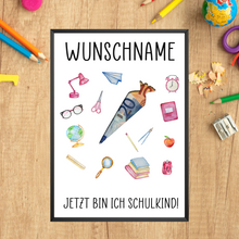 Laden Sie das Bild in den Galerie-Viewer, Geldgeschenk zur Einschulung Personalisiert Schulanfang Schultüte Schulanfänger