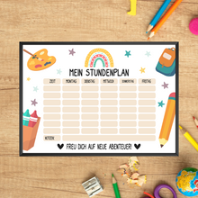 Laden Sie das Bild in den Galerie-Viewer, Stundenplan zur Einschulung Geschenk zum Schulanfang Schulkind Geschenkidee