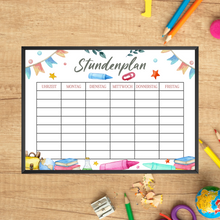 Laden Sie das Bild in den Galerie-Viewer, Schulkind Stundenplan Grundschule Einschulung Geschenk zum Schulanfang Schulkind