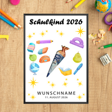 Laden Sie das Bild in den Galerie-Viewer, Geldgeschenk zur Einschulung Personalisiert Schulanfang Schultüte Schulanfänger
