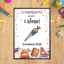 Laden Sie das Bild in den Galerie-Viewer, Personalisiertes Geldgeschenk Schulanfang Schultüte 1. Klasse Schulkind