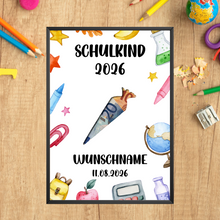 Laden Sie das Bild in den Galerie-Viewer, Personalisiertes Geldgeschenk zur Einschulung Geldgeschenk Schulanfang Schultüte