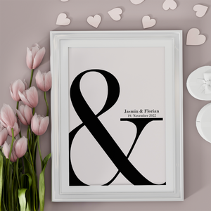 Personalisiertes Poster für Paare Namen Datum Jahrestag Valentinstag Geschenk zur Hochzeit